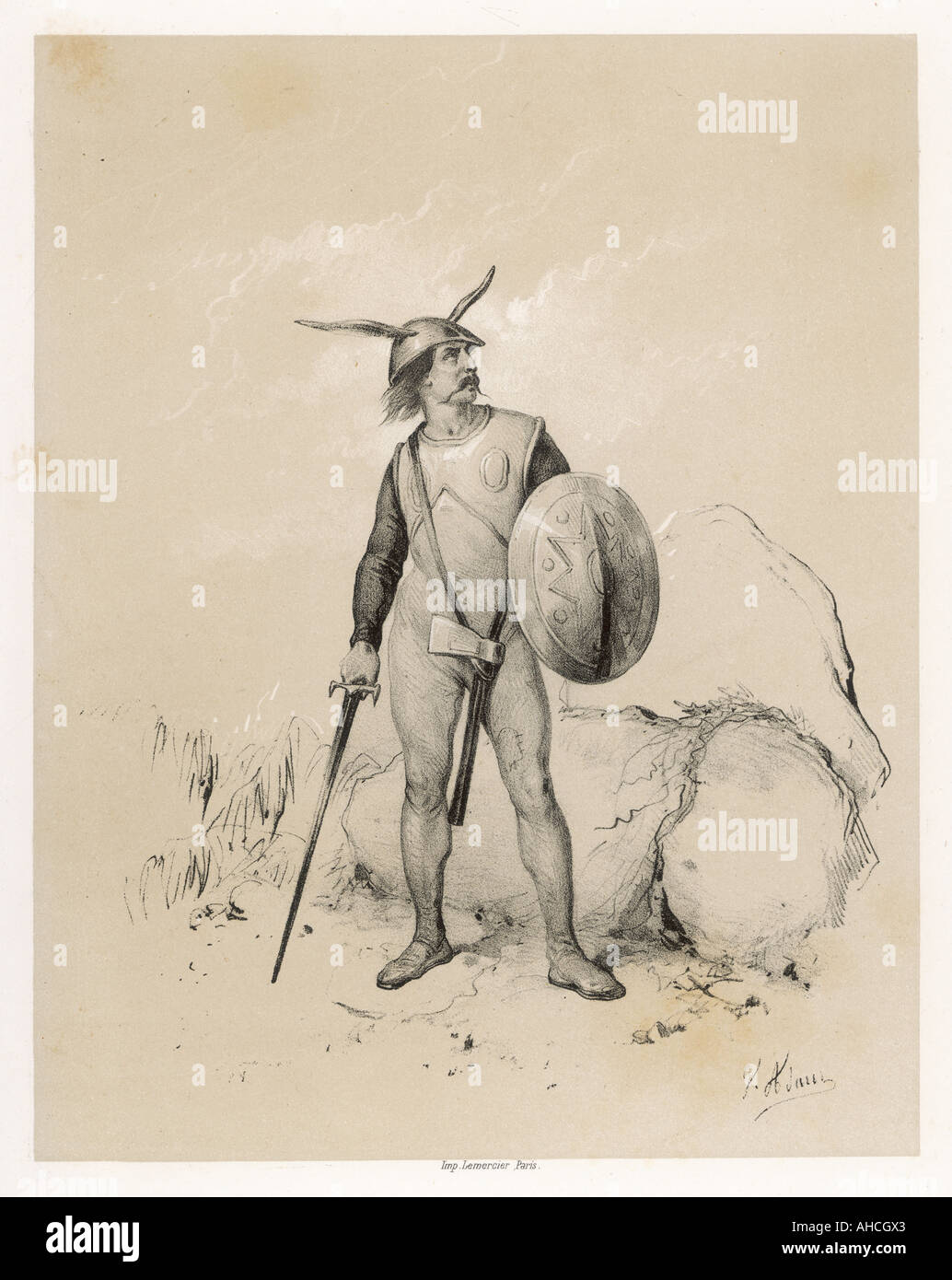 Ein sächsischer Krieger Stockfoto