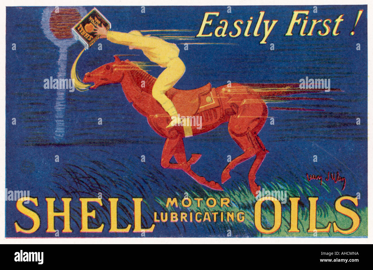 Shell Öl Poster Stockfoto
