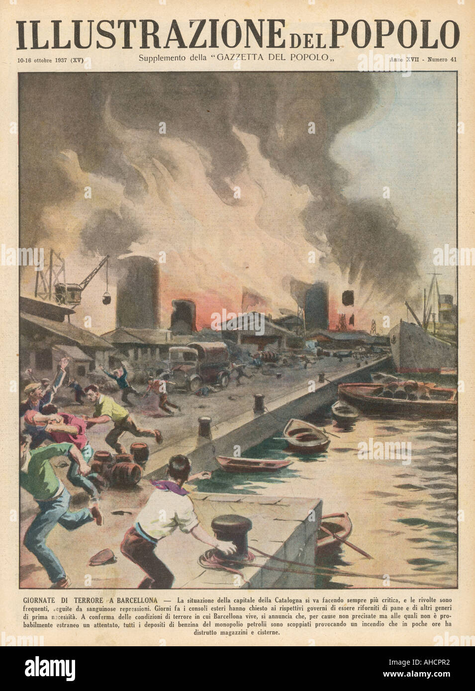 Italiener bombardieren Barcelona Stockfoto