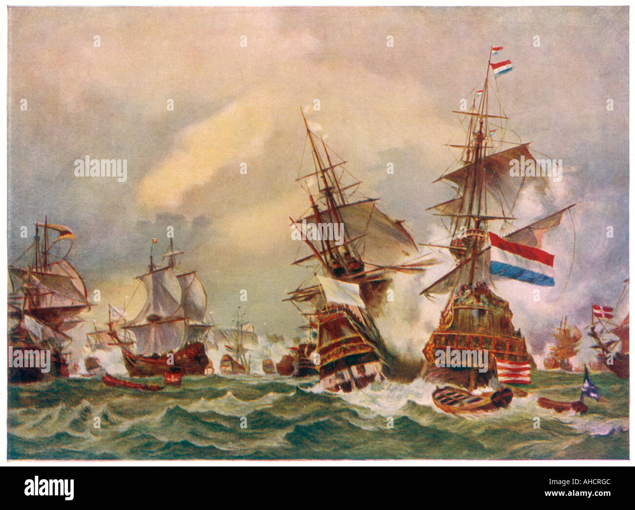 Seeschlacht Texel 1694 Stockfoto