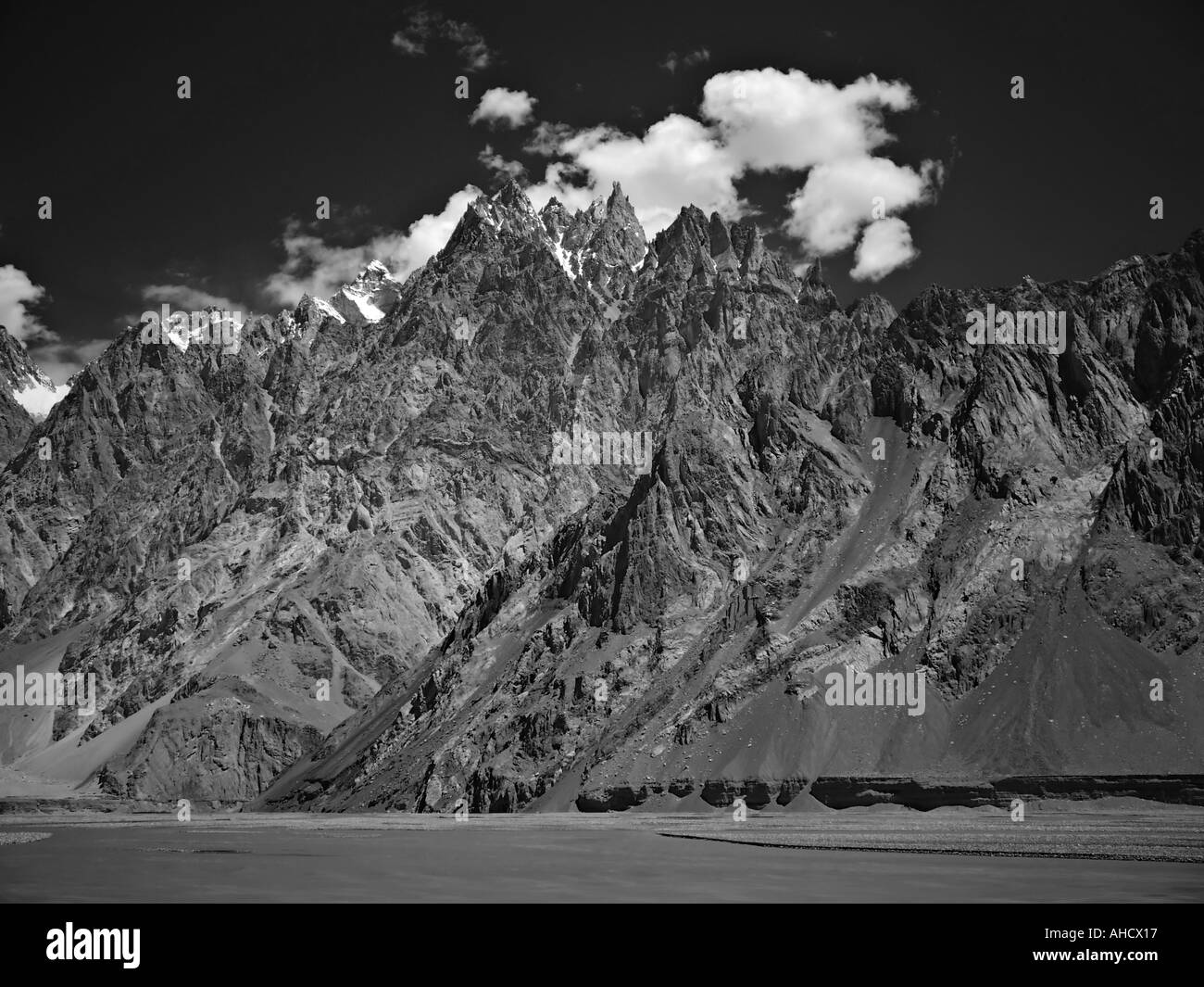 Die Passu Kegel von Nordpakistan im Karakorum-Gebirge Stockfoto