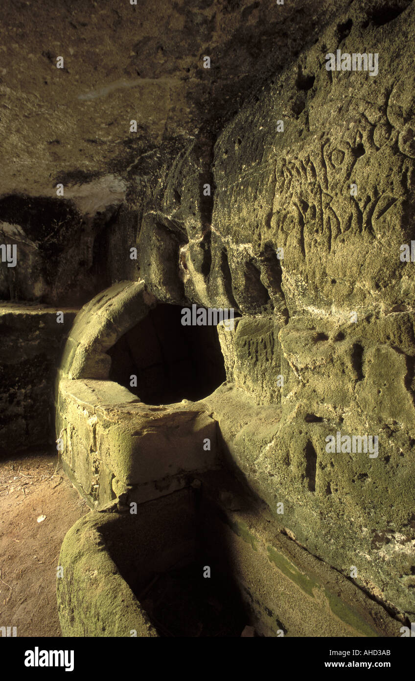 Archäologischer Fund in Grotta del Pozzo Favignana Ägadischen Inseln Sizilien Italien Stockfoto