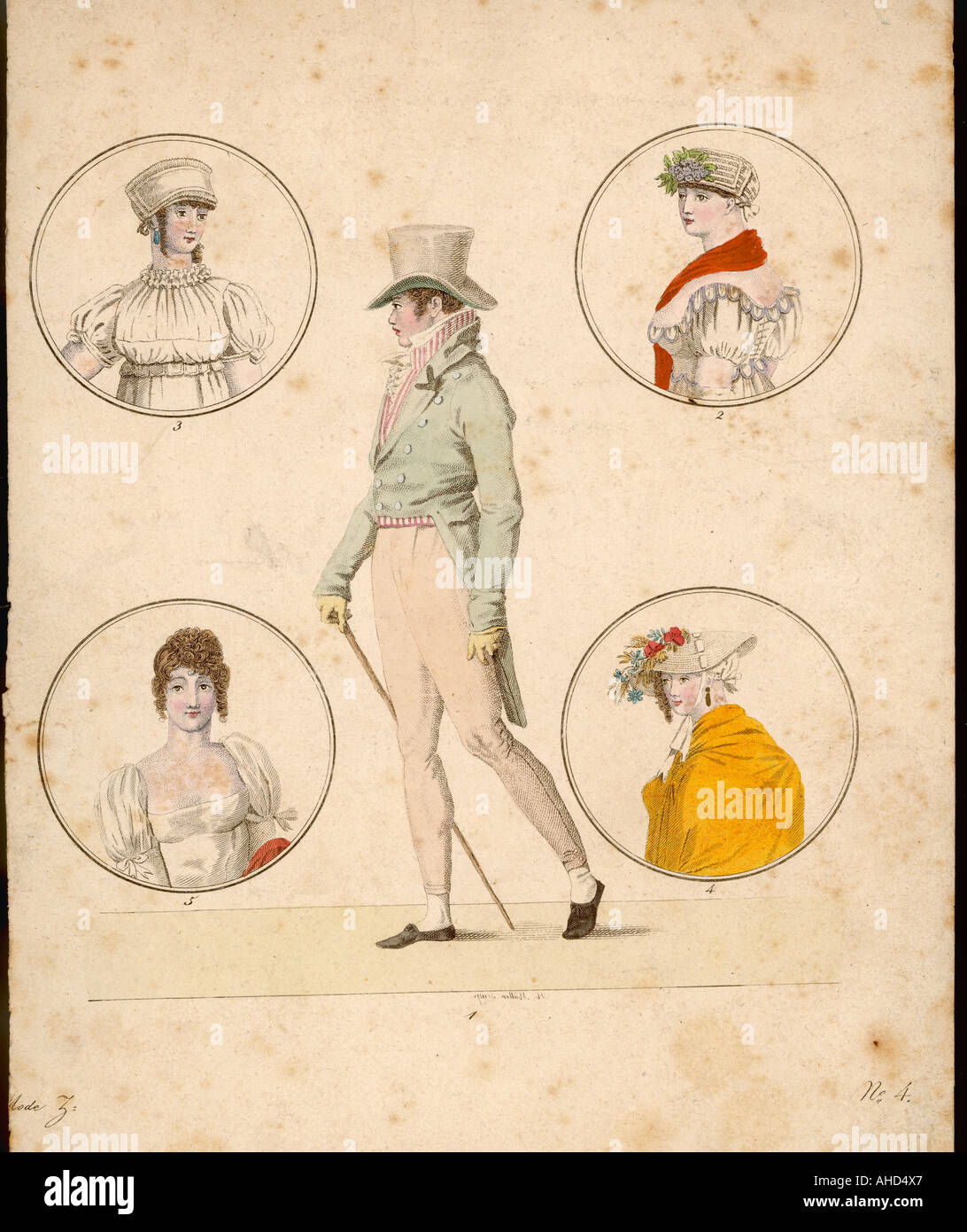 Mann 4 Damen Kostüm Stockfoto