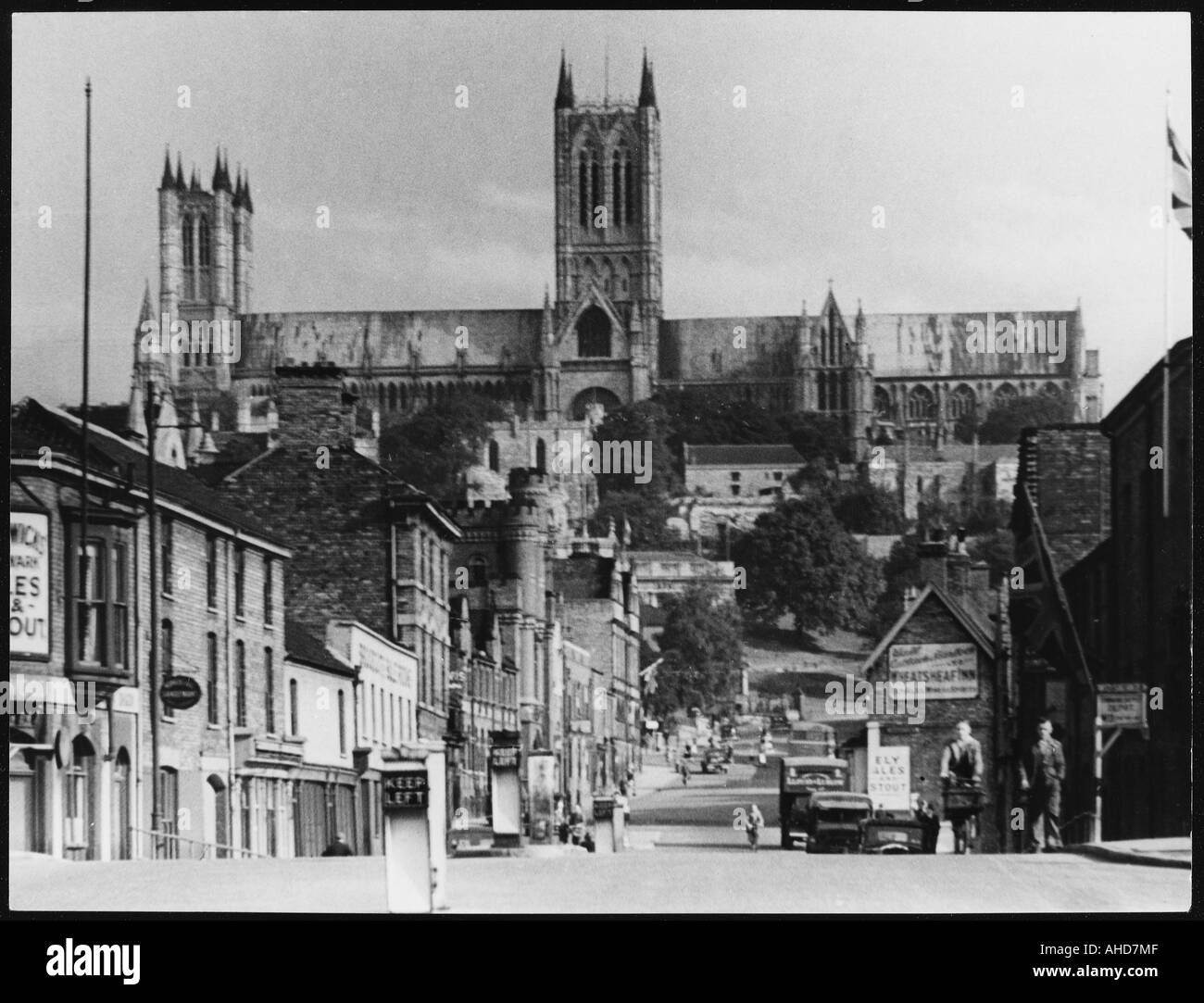 Lincoln Kathedrale der 1940er Jahre Stockfoto