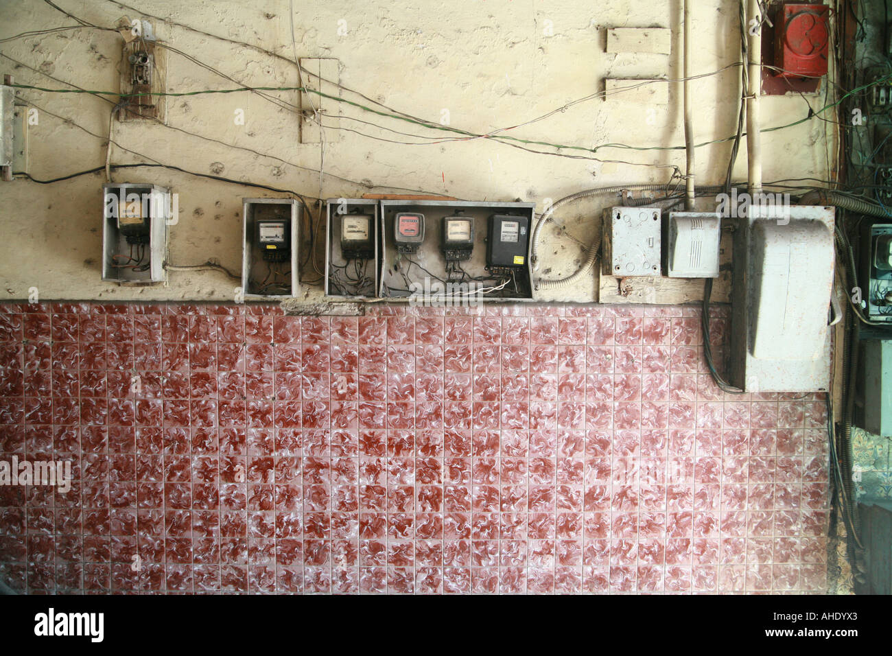 La Habana Cuba Stromzähler in einem Haus Stockfoto