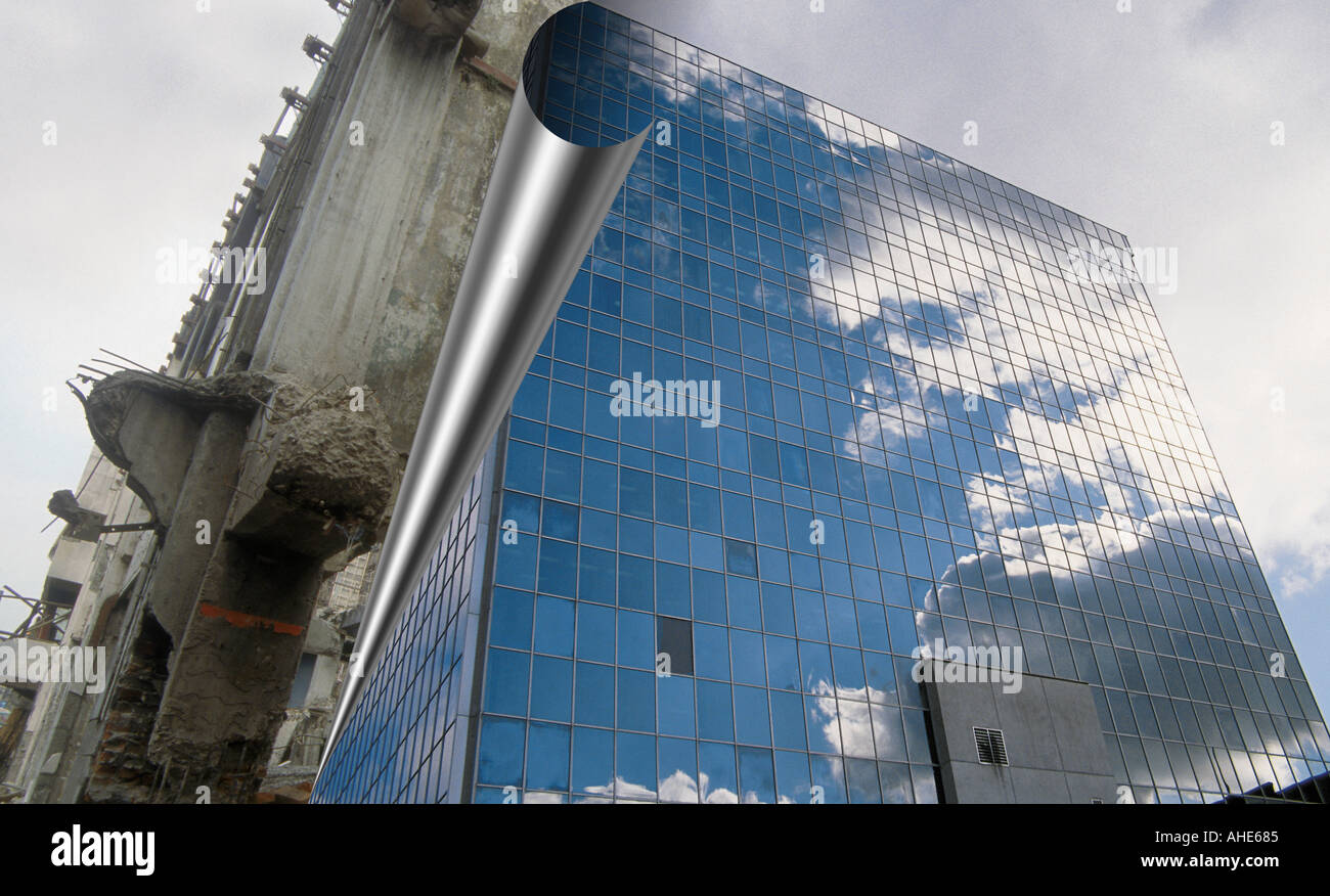 digitale Verbesserung Symbolik für due Diligence Steuerung des Gebäudes Stockfoto