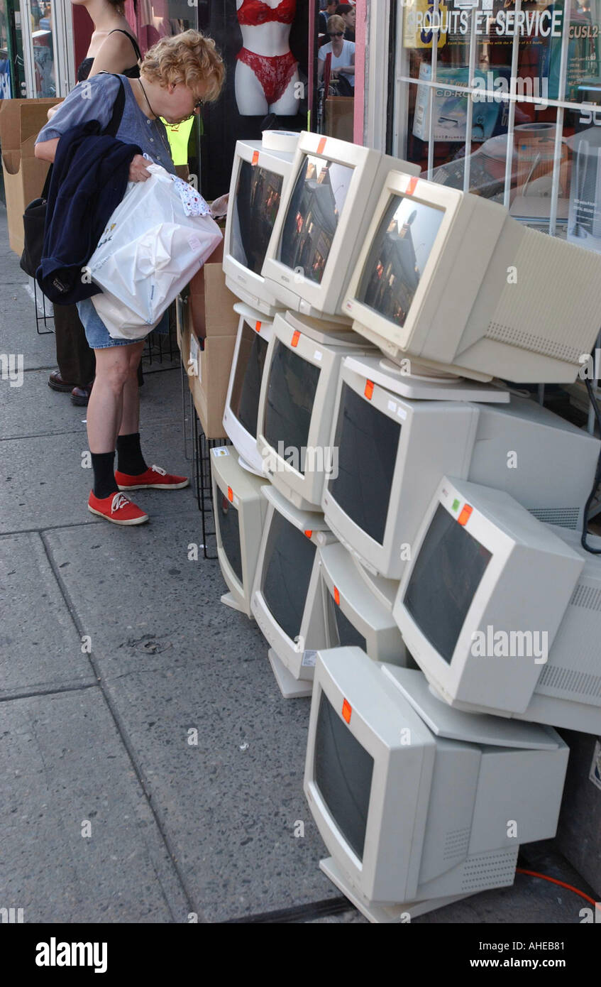 Alte Computer-Bildschirme Stockfoto