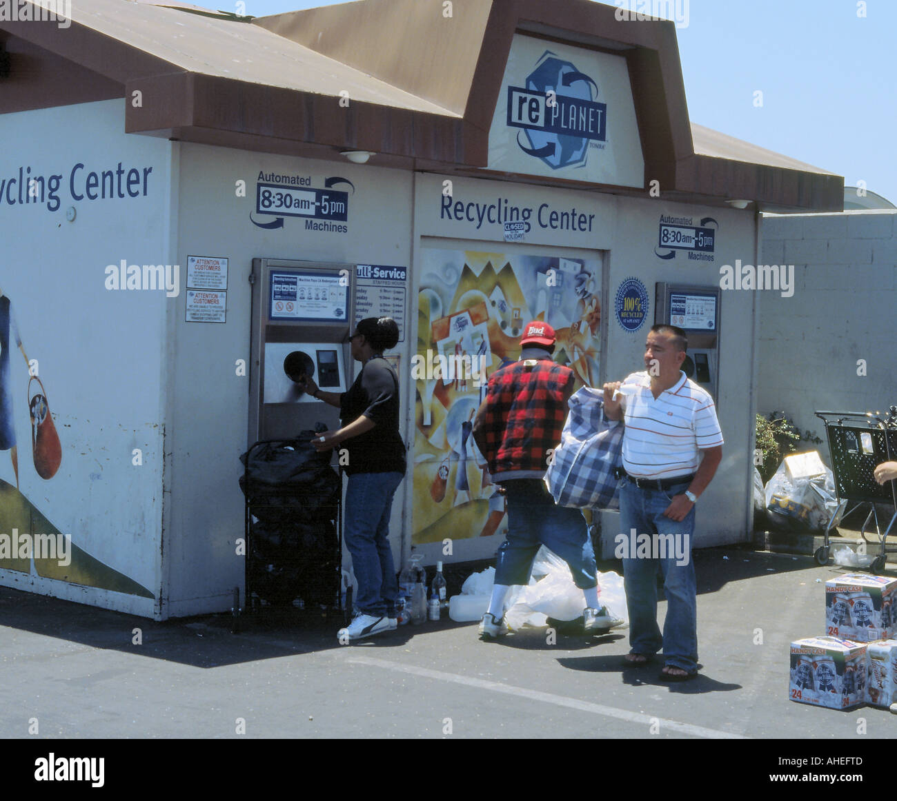 Eine typische recycling Station in Los Angeles, Kalifornien Stockfoto