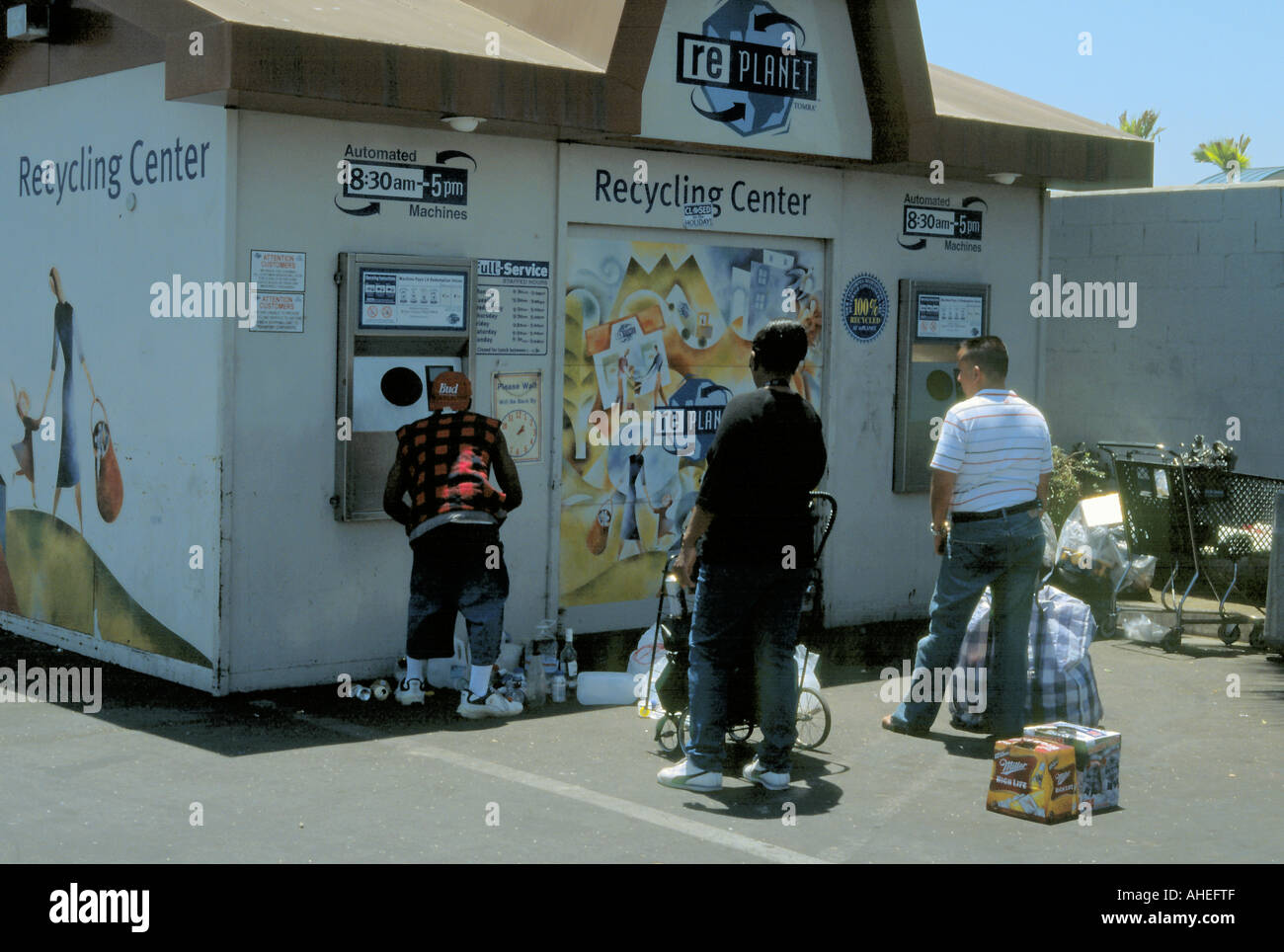 Eine typische recycling Station in Los Angeles, Kalifornien Stockfoto