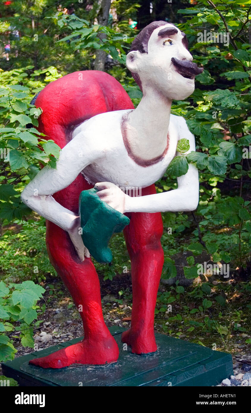 Nach hinten Mann im Zauberwald ein Märchen unter dem Motto Kinder-Freizeitpark, der 1963 in Lake George New York eröffnet Stockfoto