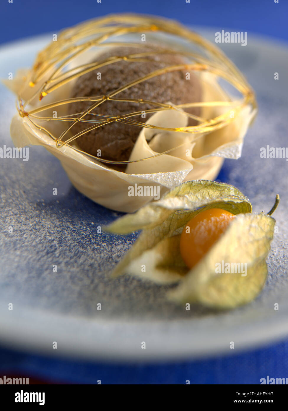 Filo Kap Stachelbeeren Dessert redaktionelle Essen Stockfoto