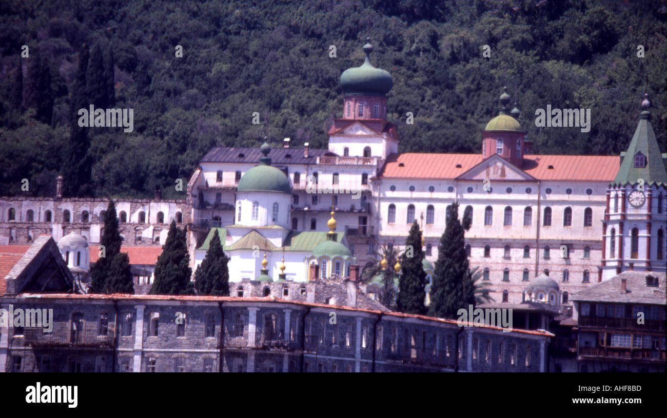 Russischen Kloster Pantellimon Berg Athos Griechenlands Stockfoto