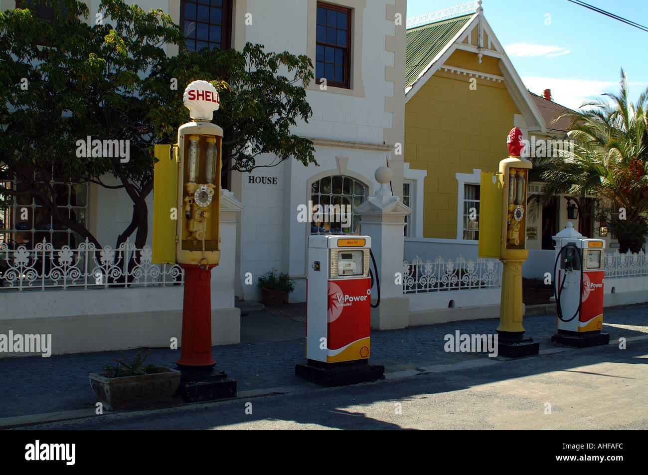 Matjiesfontein Nationaldenkmal in der großen Karoo in Südafrika RSA-Tankstelle Stockfoto