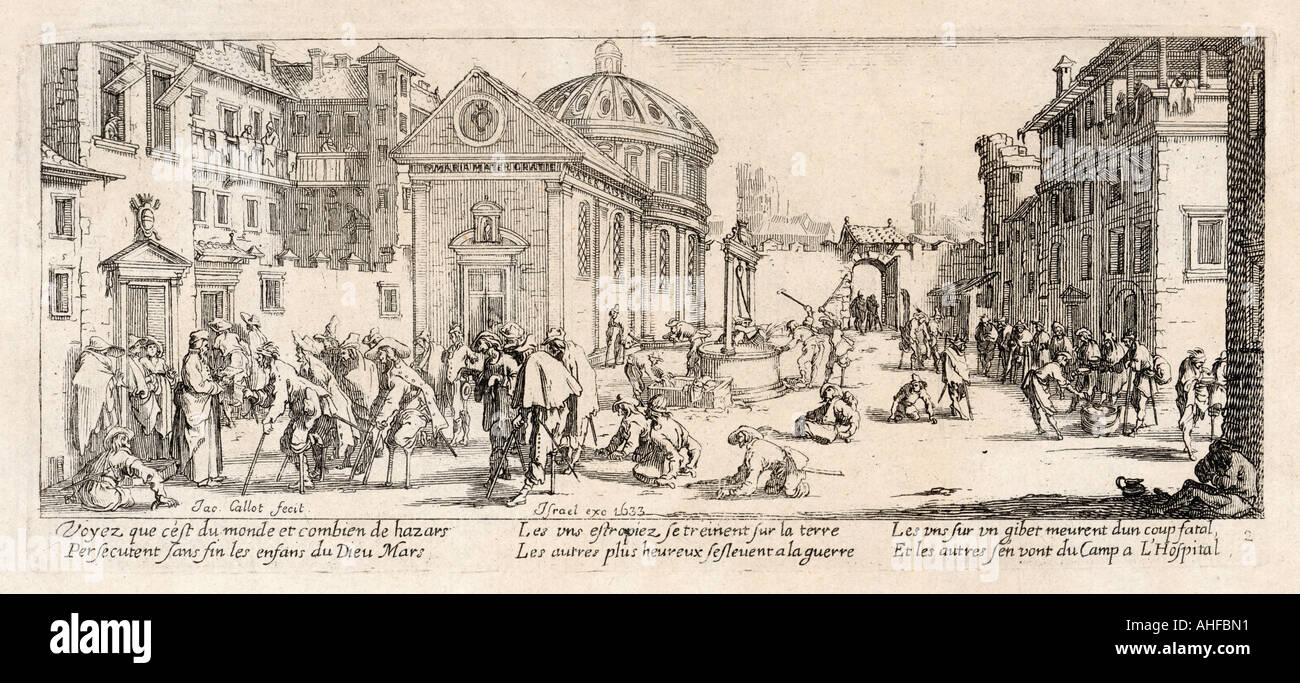 Verwundete Soldaten Callot Stockfoto