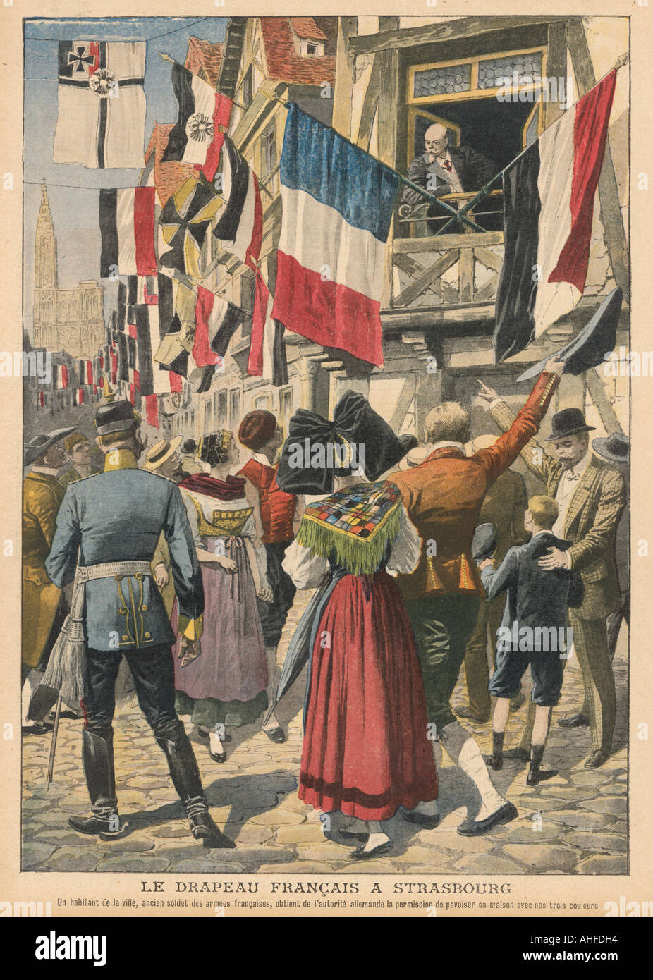 Französische Flagge 1908 Stockfoto