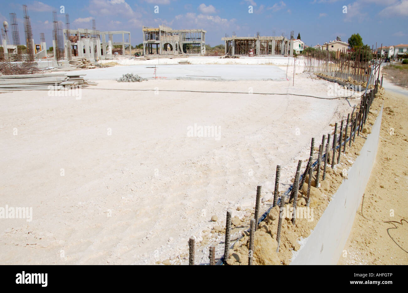 Appartementhaus im Bau in der Nähe von Ayia Napa auf der Mittelmeer Insel Zypern EU Stockfoto
