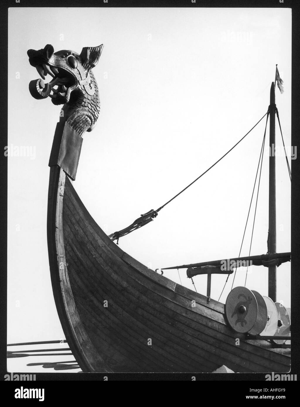 Viking Schiff Galionsfigur Stockfoto