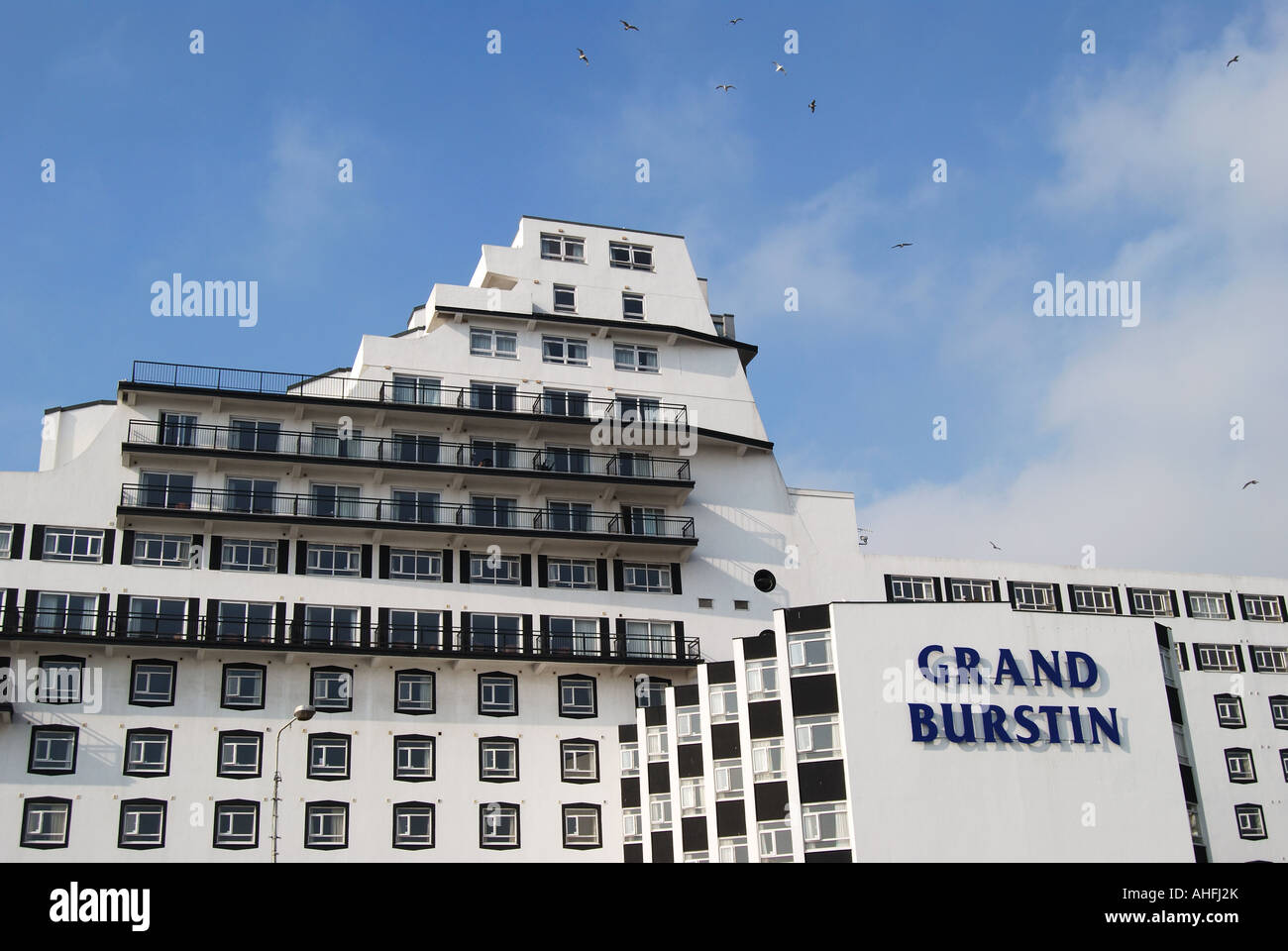Grand Burstin Hotel, Vereinigtes Hafen, Folkestone, Kent, England, Königreich Stockfoto