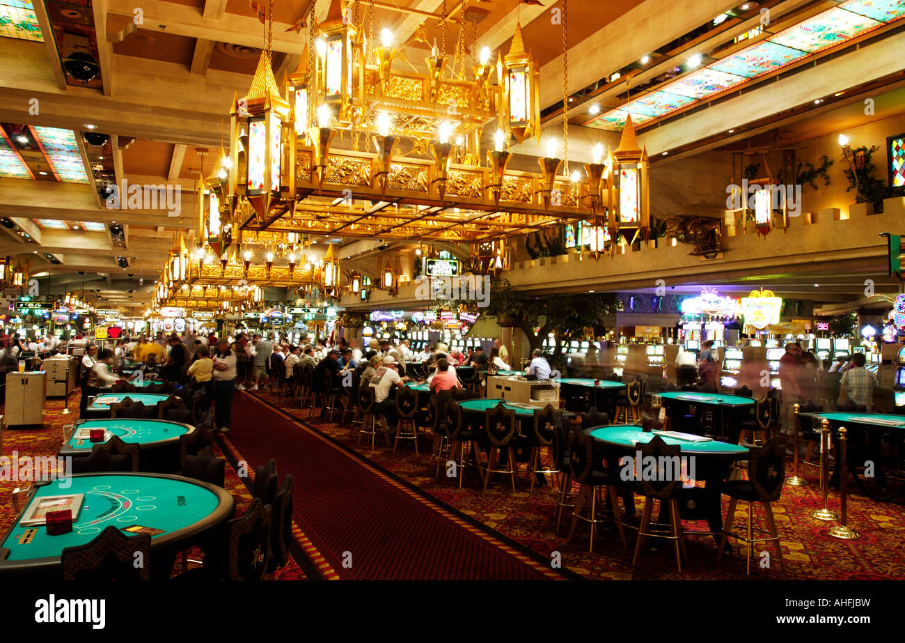 Kasino Innen Excalibur Hotel Las Vegas Stockfoto Bild
