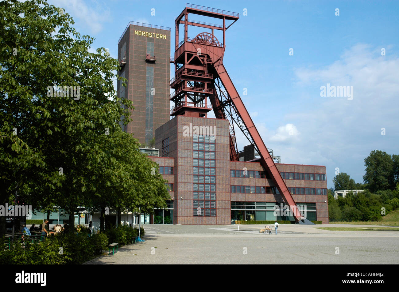 Nordsternpark, Straße der Industrie Kultur, Gelsenkirchen, Ruhr Gebiet, NRW, Nordrhein Westfalen, Deutschlands Stockfoto