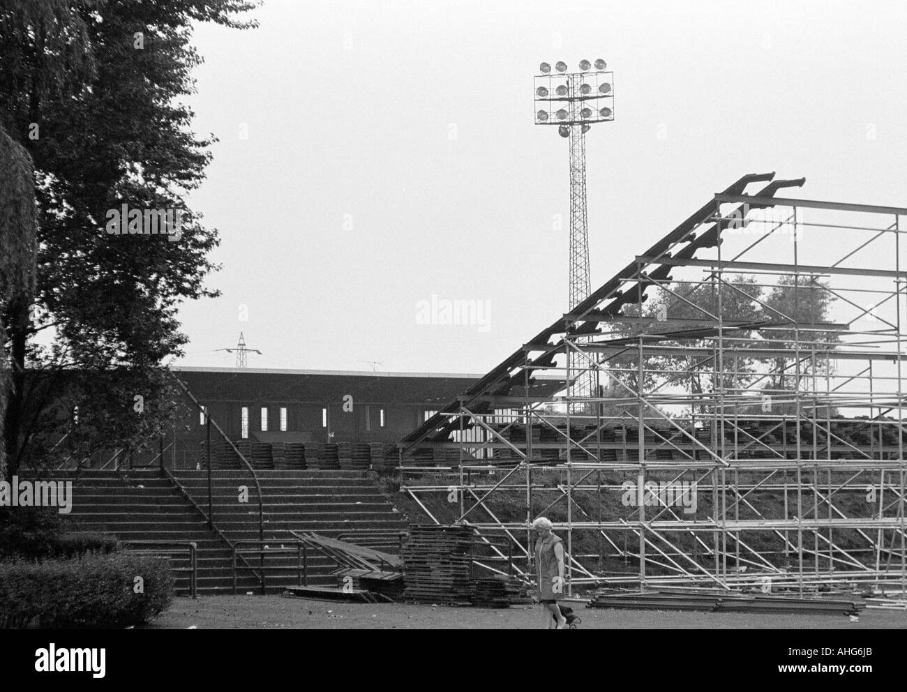 Fußball, Bundesliga, 1969/1970, Glueckaufkampfbahn Stadion in Gelsenkirchen, Stadion des FC Schalke 04, zusätzliche Stand Sitze Stockfoto