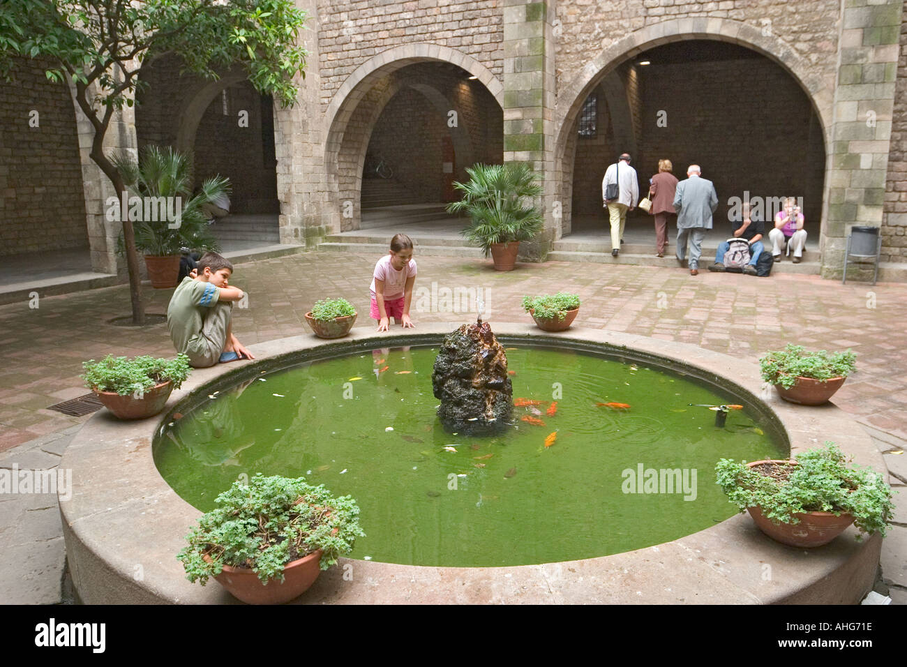 Barcelona Spanien Hof des Museu Frederic Mares Stockfoto