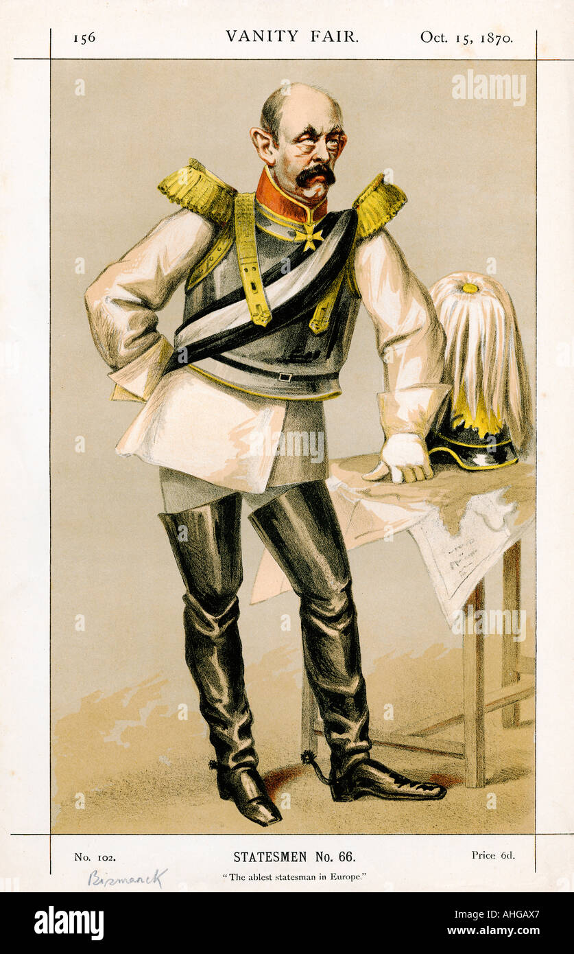 Otto Von Bismarck, 1870 Vanity Fair Cartoon der preußische Staatsmann und erster Kanzler des Deutschen Reiches Stockfoto