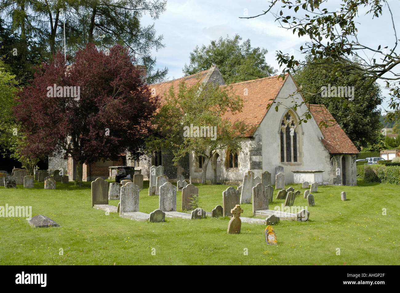 Die Pfarrkirche in Turville verwendet in der Verfilmung von The Vicar of Dibley Stockfoto