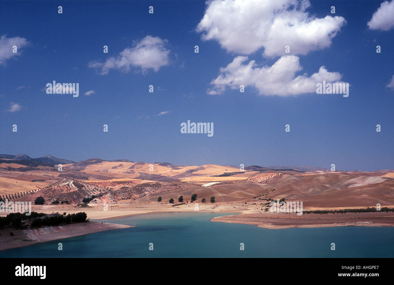 Reservoir Conde de Guadalhorce im Nationalpark Desfiladero de Los Gaitanes Andalusien Spanien Stockfoto