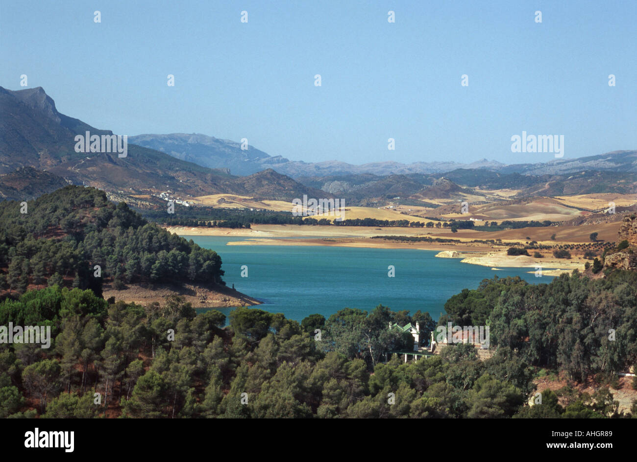 Reservoir Conde de Guadalhorce im Nationalpark Desfiladero de Los Gaitanes Andalusien Spanien Stockfoto
