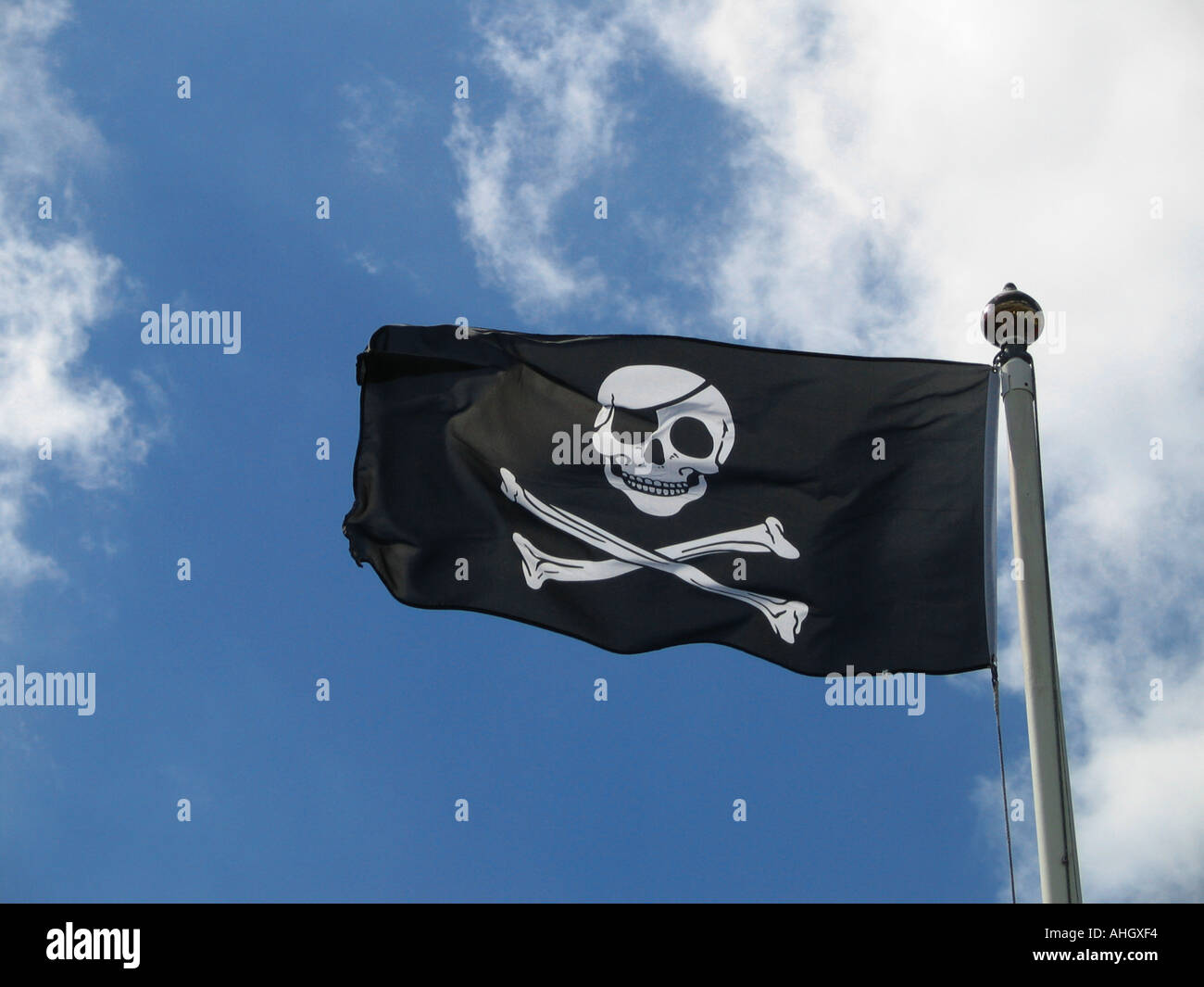 Totenkopf Pirat Flagge Foto John Robertson 2005 Stockfoto