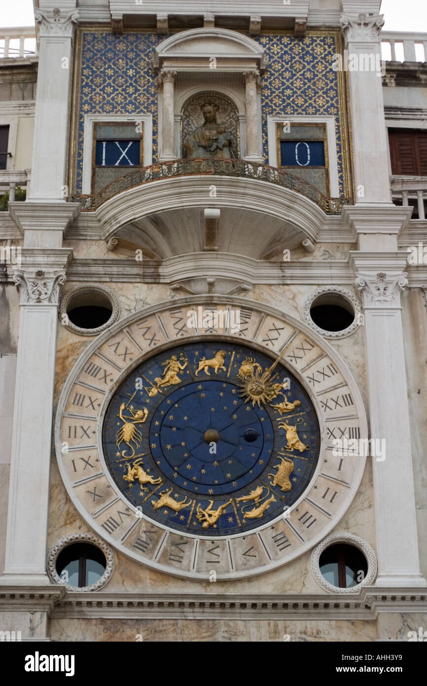 St. Mark's Clocktower, Venedig Italien Stockfoto