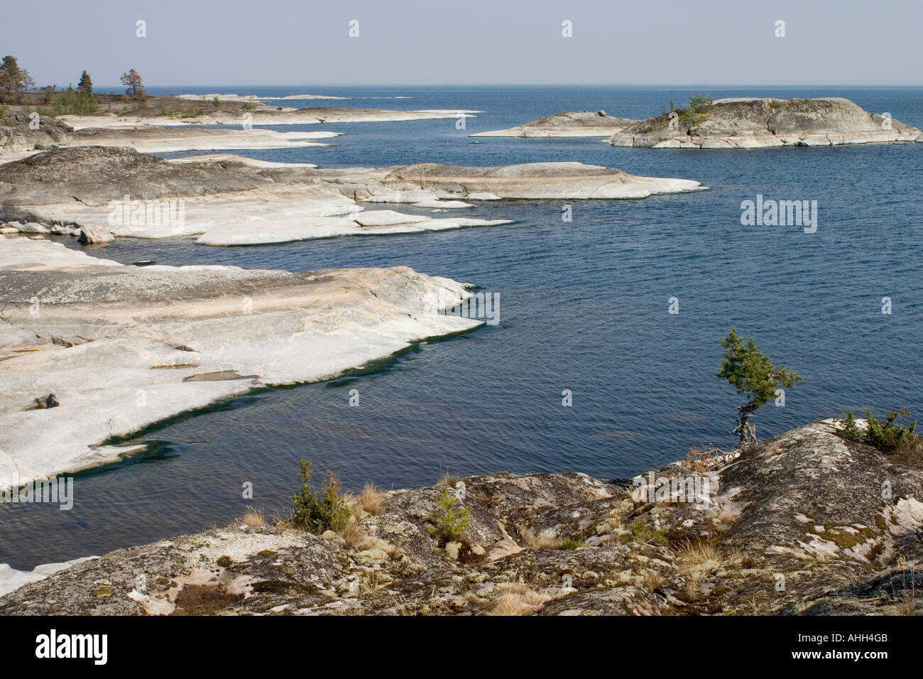 Felseninseln Ladogasee, Russland Stockfoto
