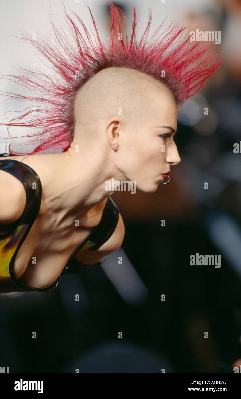 Mode Punkfrisur Piercing Stockfoto