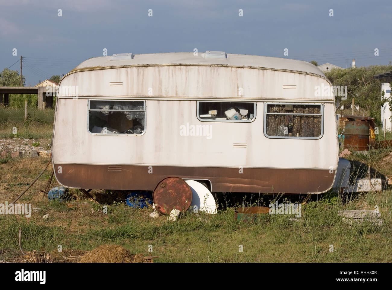 verlassenen Wohnwagen Stockfoto