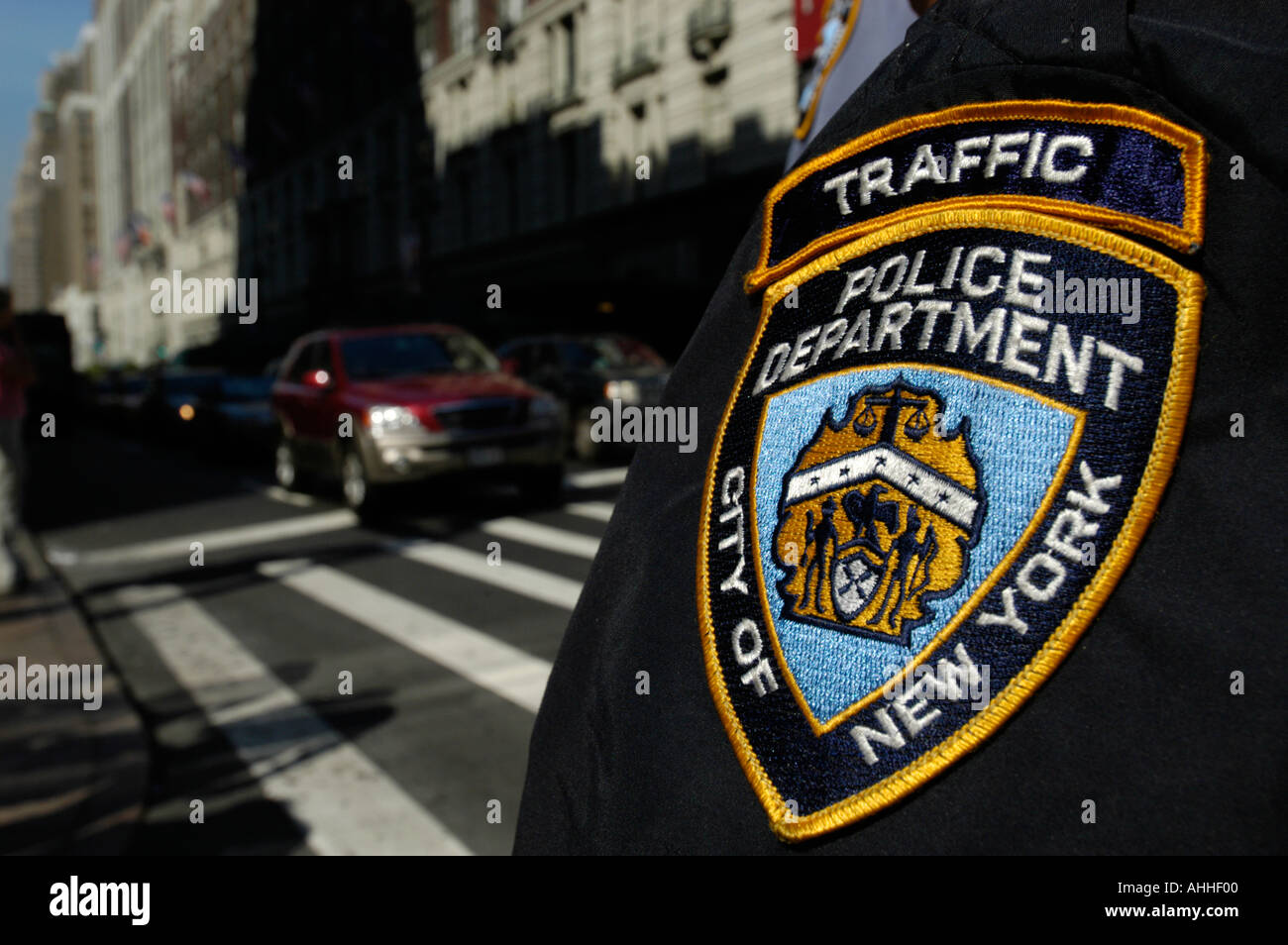 Verkehr Polizei auf der Straße, New York City, USA Stockfoto
