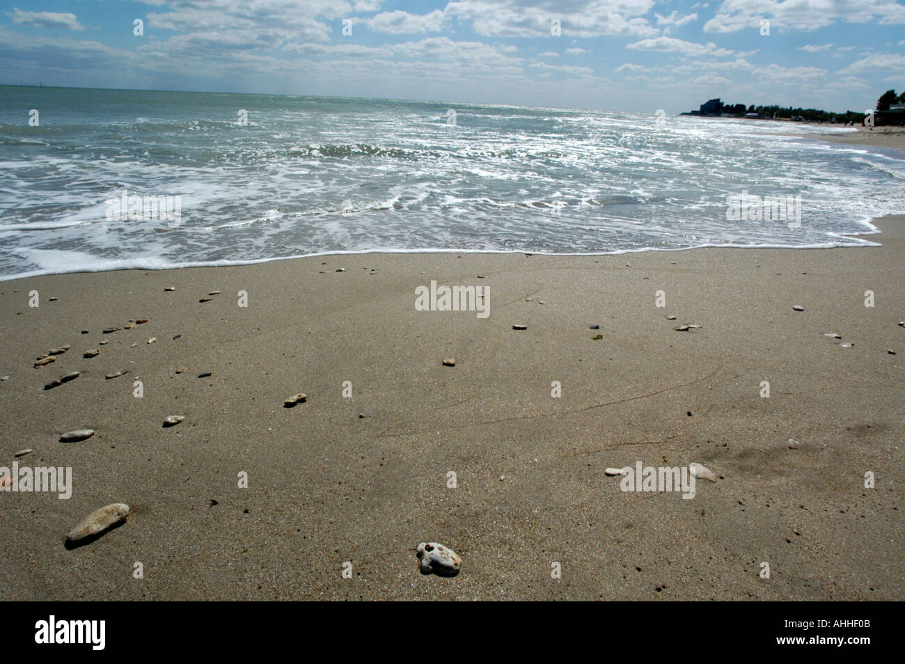 Schwarzmeer-Küste, Strand des Ferienortes Continesti Stockfoto