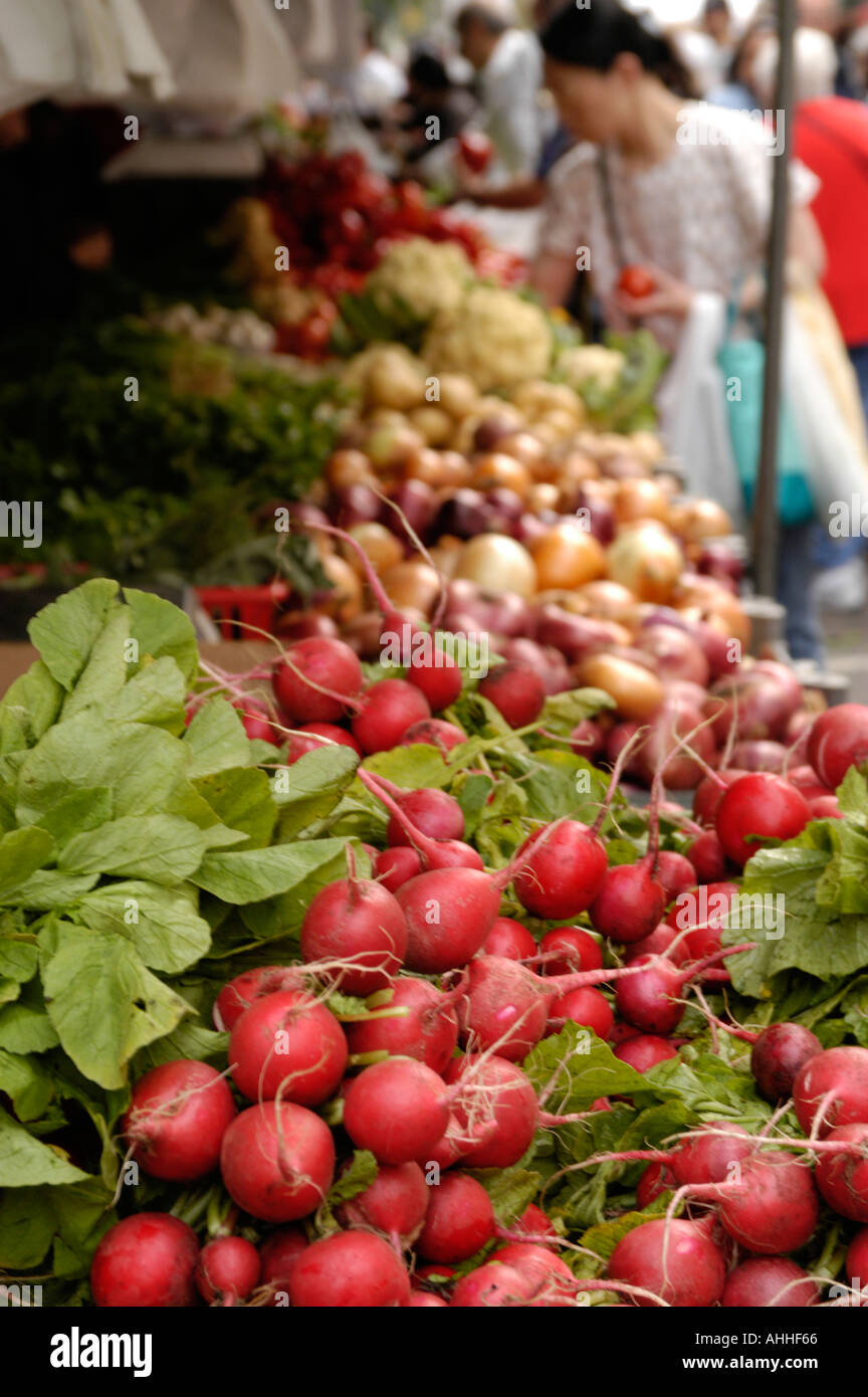 Gemüse auf dem Greenmarket in Union Square, New York City, USA Abschaltdruck Stockfoto