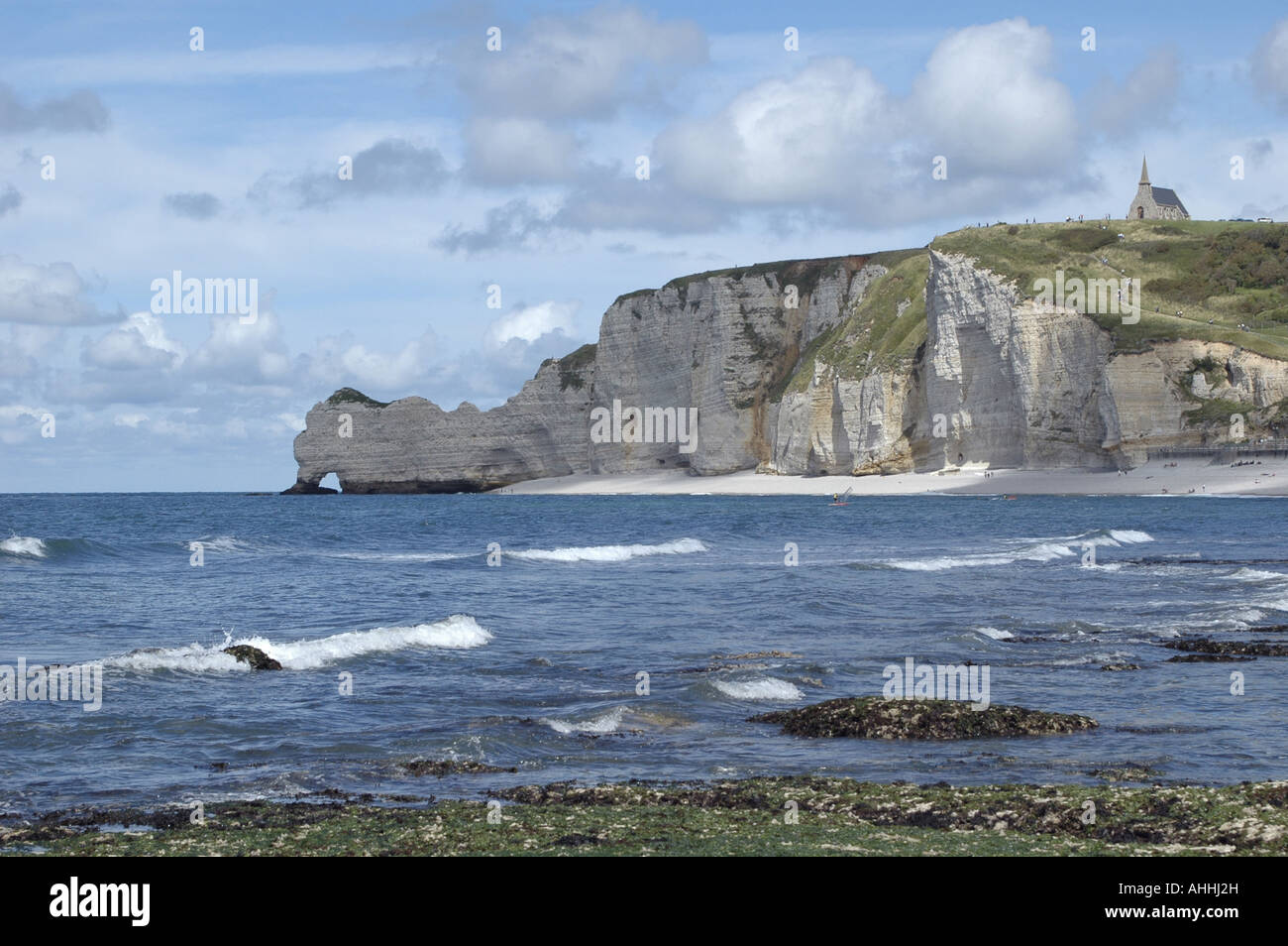 Kreidefelsen von Alabaster Küste, Frankreich, Normandie, Seine-Maritime, Etretat Stockfoto