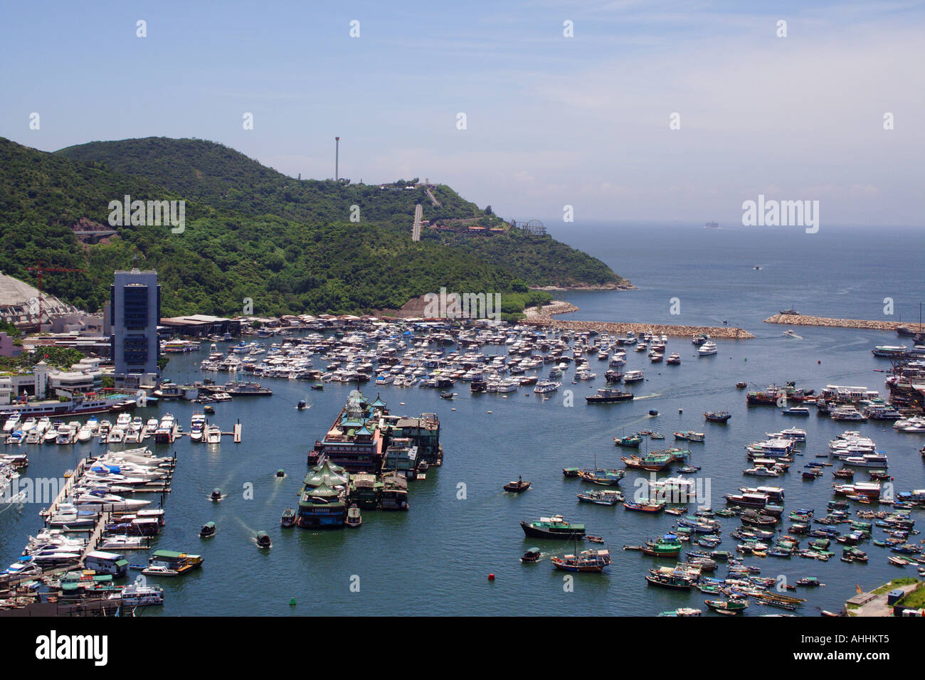 Schwimmende Restaurant und Aberdeen Harbour, Hong Kong, China Stockfoto