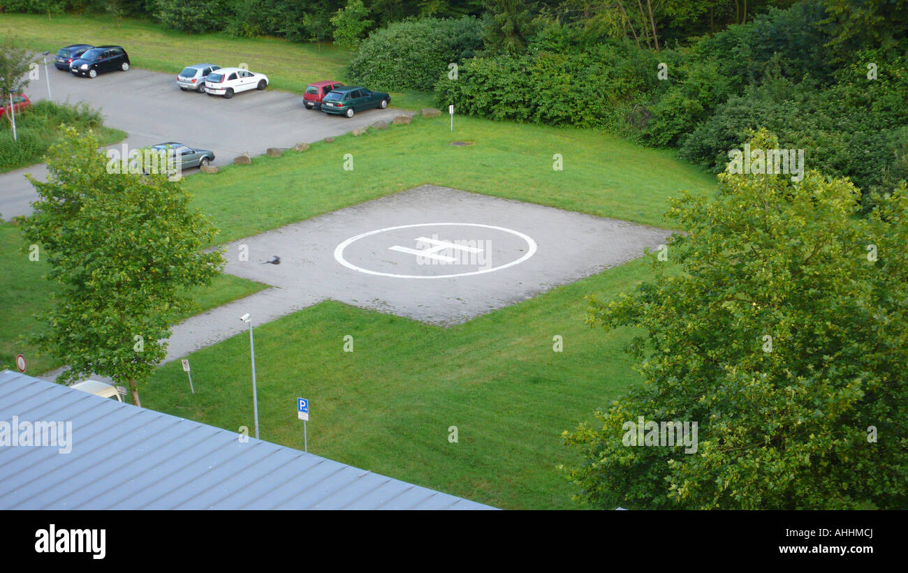 Helikopter Landeplatz am Klinikum, Herdecke, Ruhrgebiet, Nordrhein-Westfalen, Deutschland Stockfoto