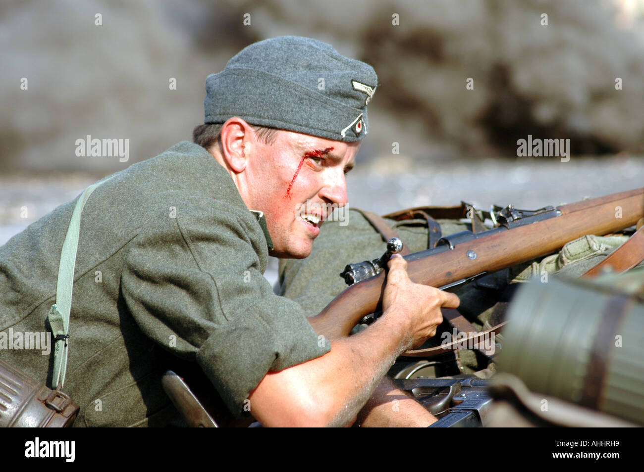 Historisches Reenactment des Warschauer Aufstandes 1944 im zweiten Weltkrieg Stockfoto