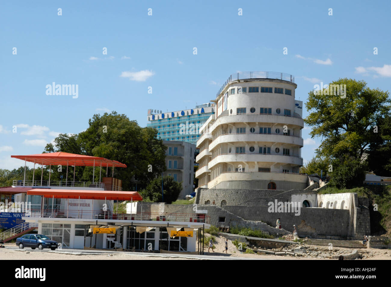 Küste des Schwarzen Meeres Ferienort Eforie Nord, Hotel Europa Stockfoto