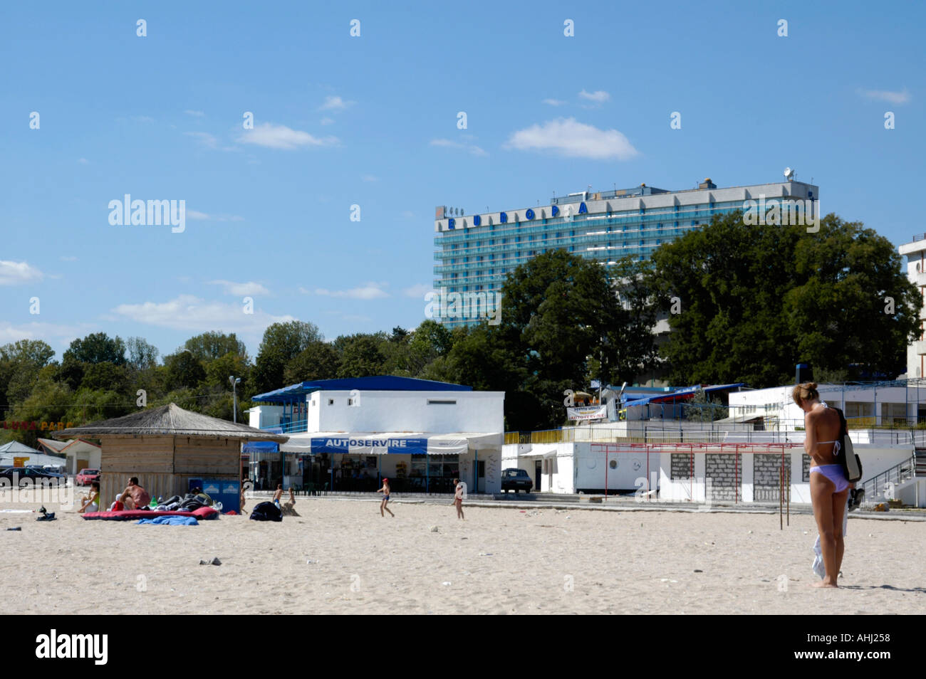 Küste des Schwarzen Meeres Ferienort Eforie Nord, Hotel Europa Stockfoto