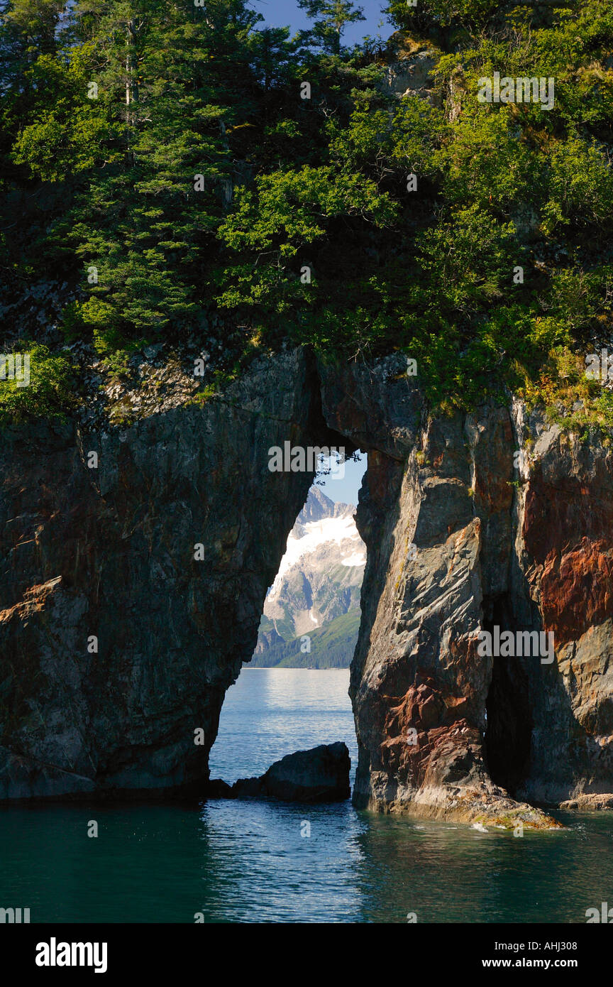 Drei-Loch-Punkt bei drei Loch Bay Aialik Bay Kenai Fjords Nationalpark Alaska Stockfoto