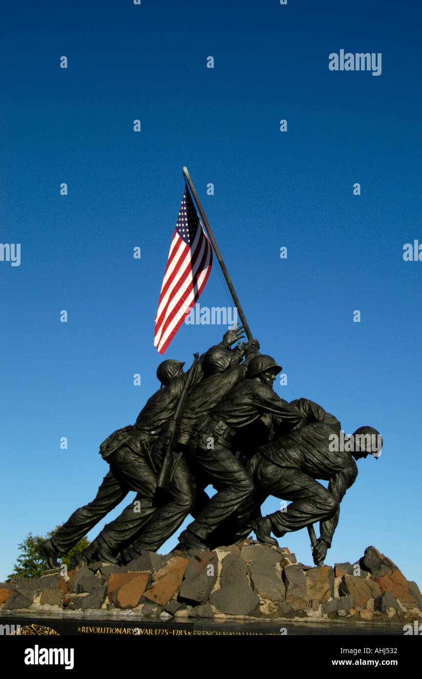 Das Marine Corps War Memorial bekannt als die Iwo Jima Statue Washington DC, USA Stockfoto