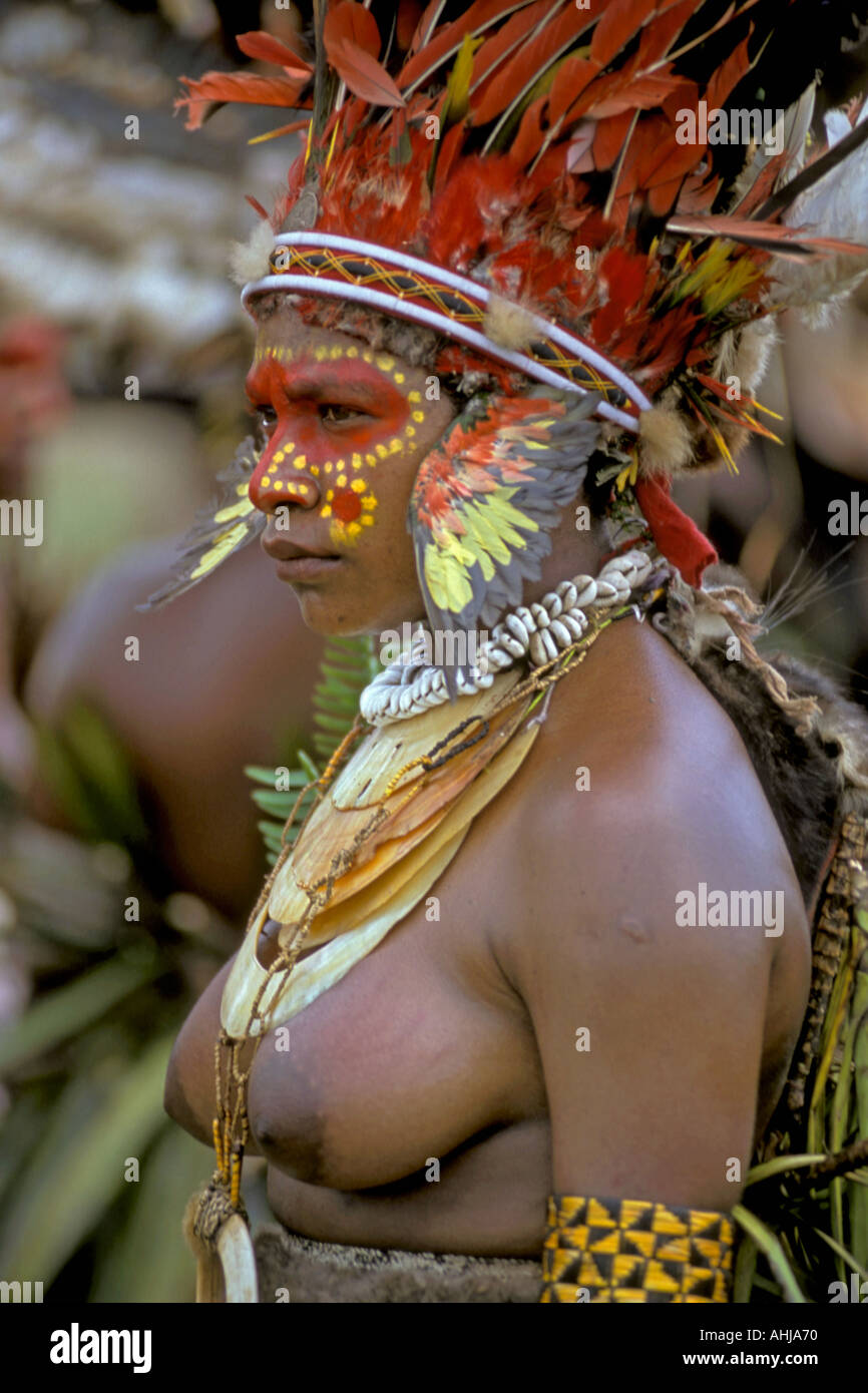 Papua-Neu-Guinea, Western Highlands Province, Mt. Hagen kulturelle zeigen Stockfoto