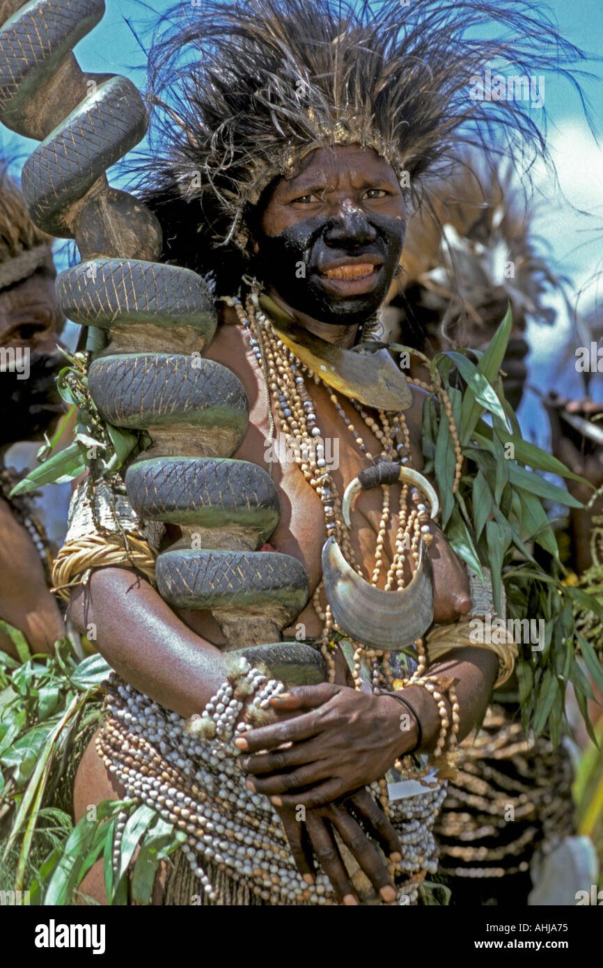 Papua-Neu-Guinea, Western Highlands Province, Mt. Hagen kulturelle zeigen Stockfoto