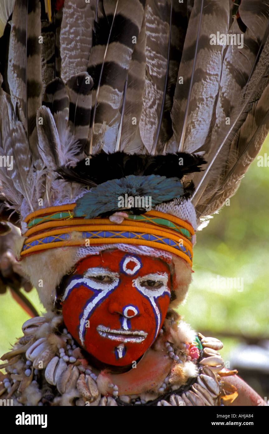 Papua-Neu-Guinea, Western Highlands Province, Mt. Hagen kulturelle zeigen Stockfoto