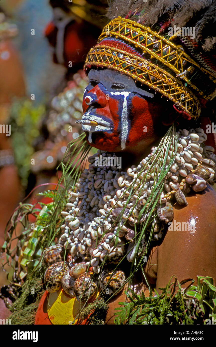 Papua-Neu-Guinea, Western Highlands Province, Mt. Hagen kulturelle zeigen Stockfoto